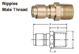 Nipple Male Thread STRAIGHT THROUGH COUPLINGS INDUSTRIAL INTERCHANGE